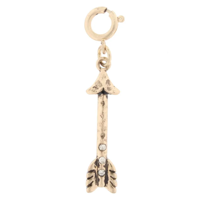 Rhinestone Studded Gold "Follow Your Arrow" Charm sold by Charming Charlie