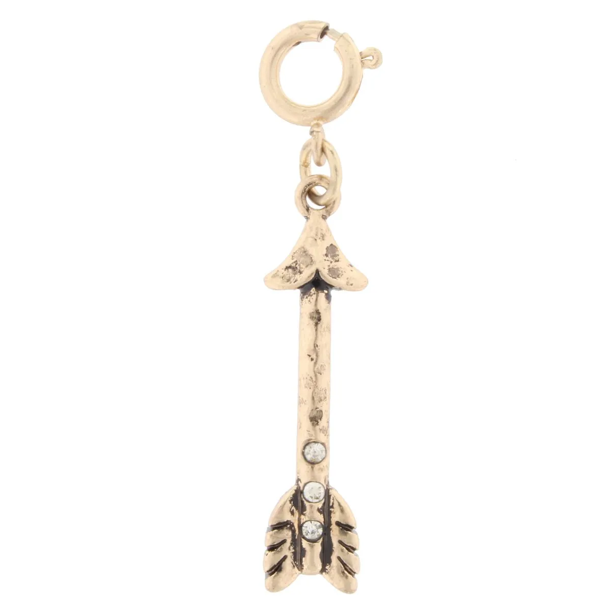 Rhinestone Studded Gold "Follow Your Arrow" Charm sold by Charming Charlie