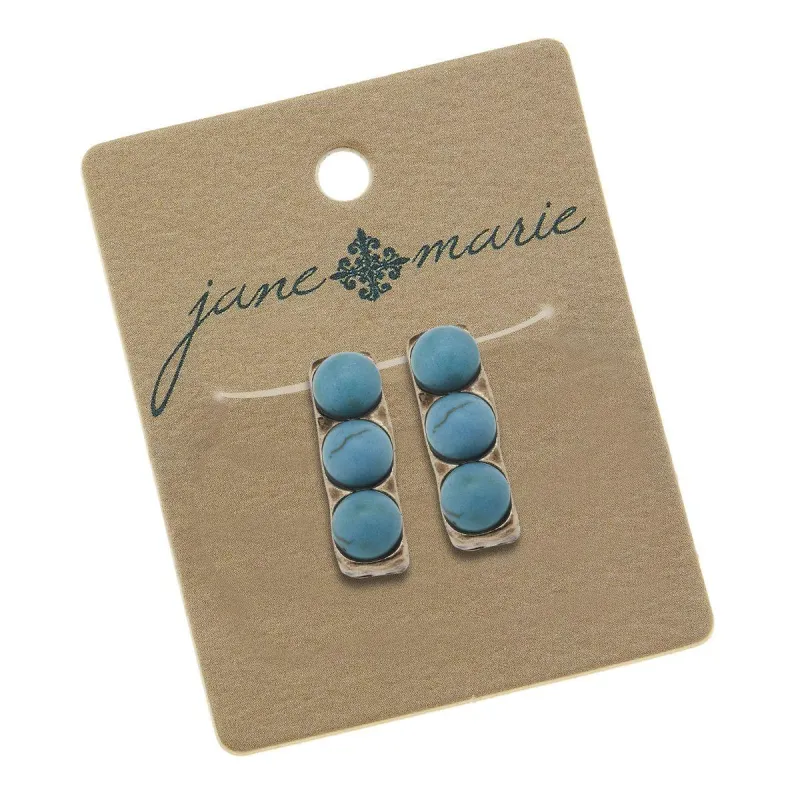 3 Stone Bracelet Slide - Turquoise On Gold sold by Charming Charlie