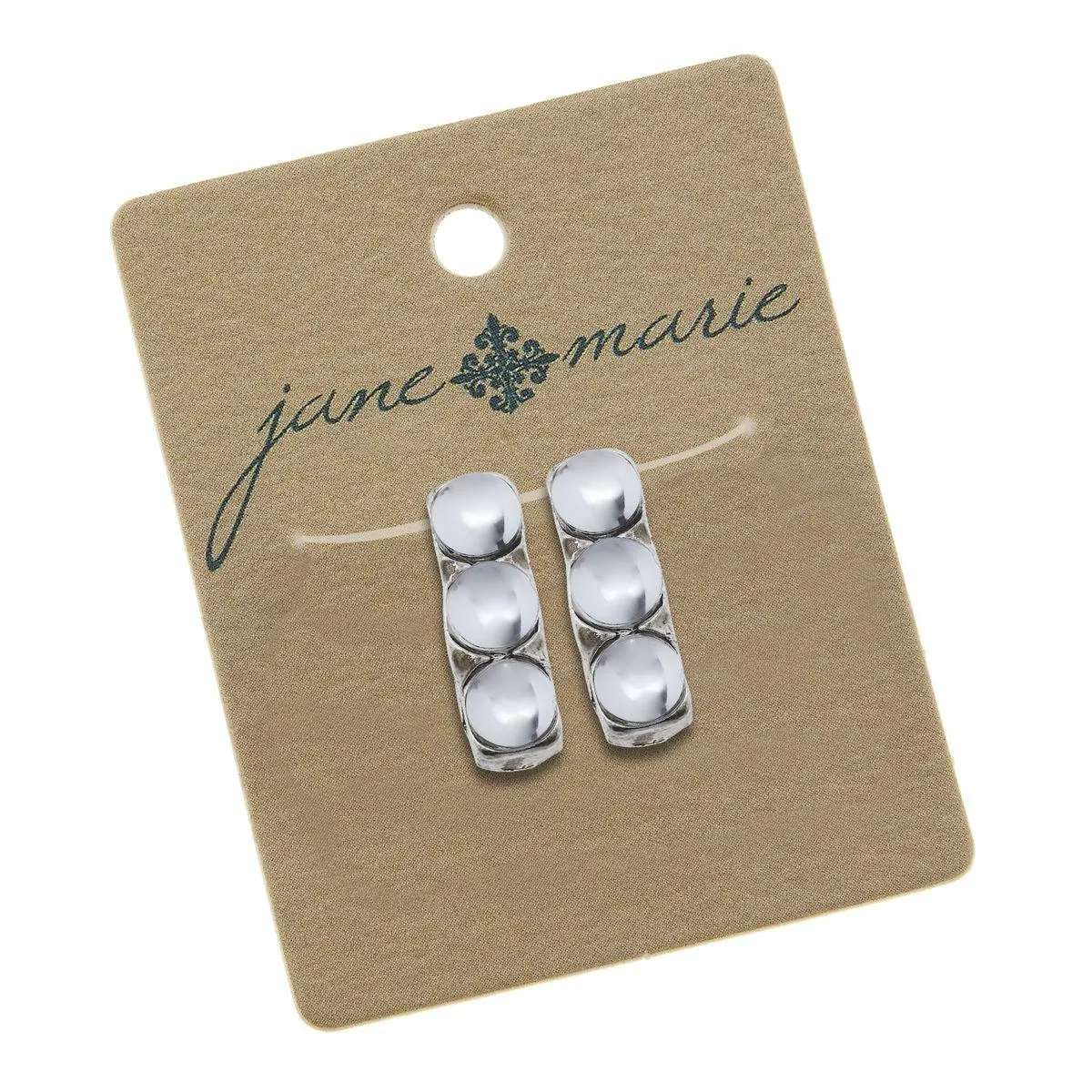 3 Stone Bracelet Slide - Clear On Silver sold by Charming Charlie