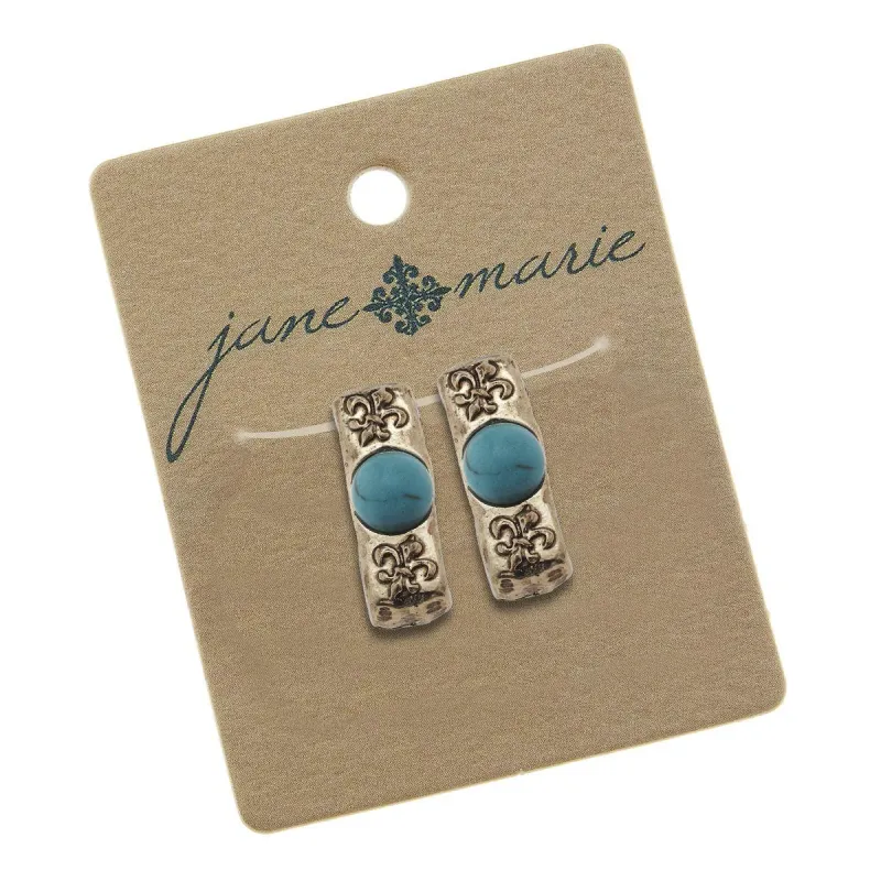 Turquoise Stone on Gold Jane Marie Logo Bracelet Slide sold by Charming Charlie