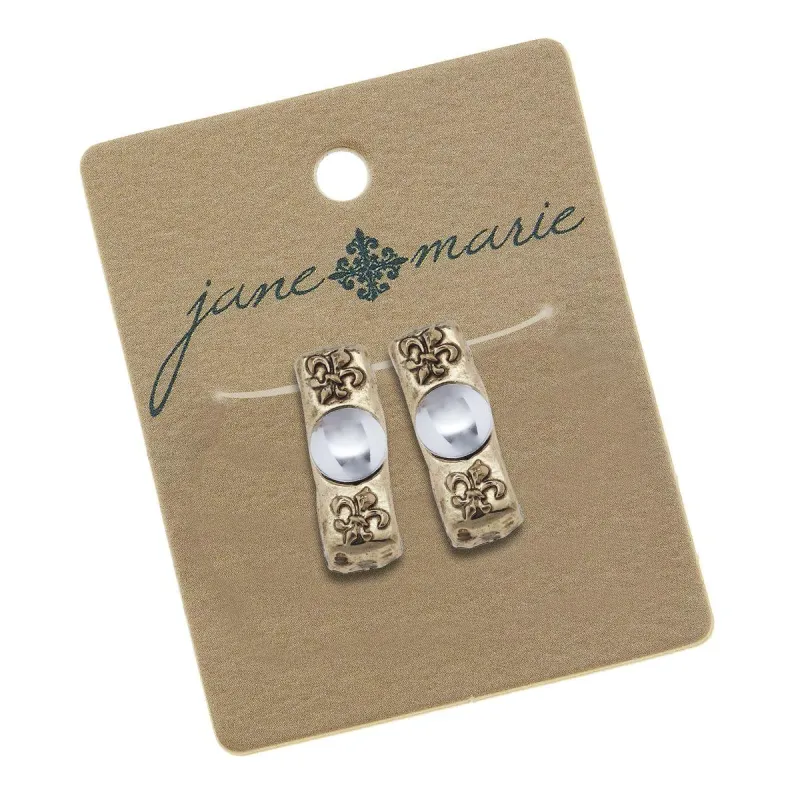 Clear Stone on Gold Jane Marie Logo Bracelet Slide sold by Charming Charlie