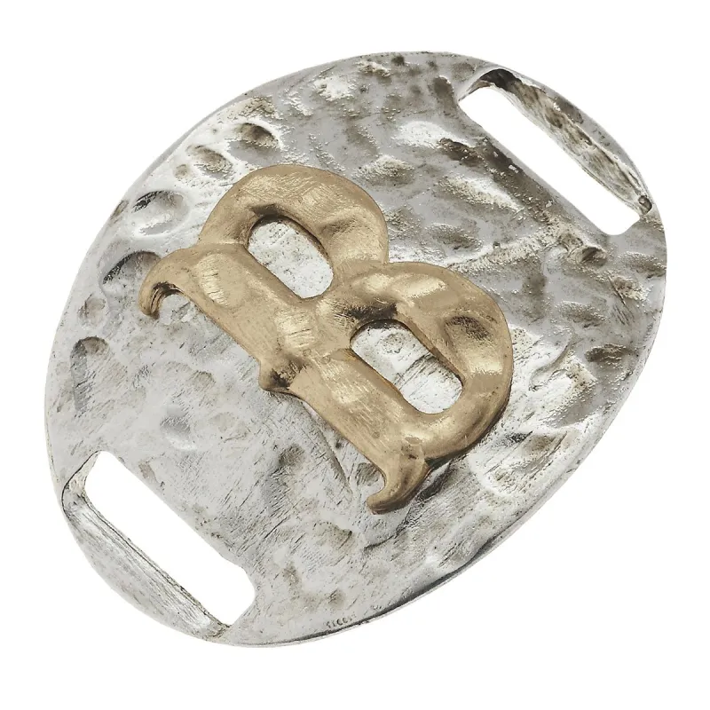 Antique Gold/Silver Large Bracelet B Initial Slide sold by Charming Charlie