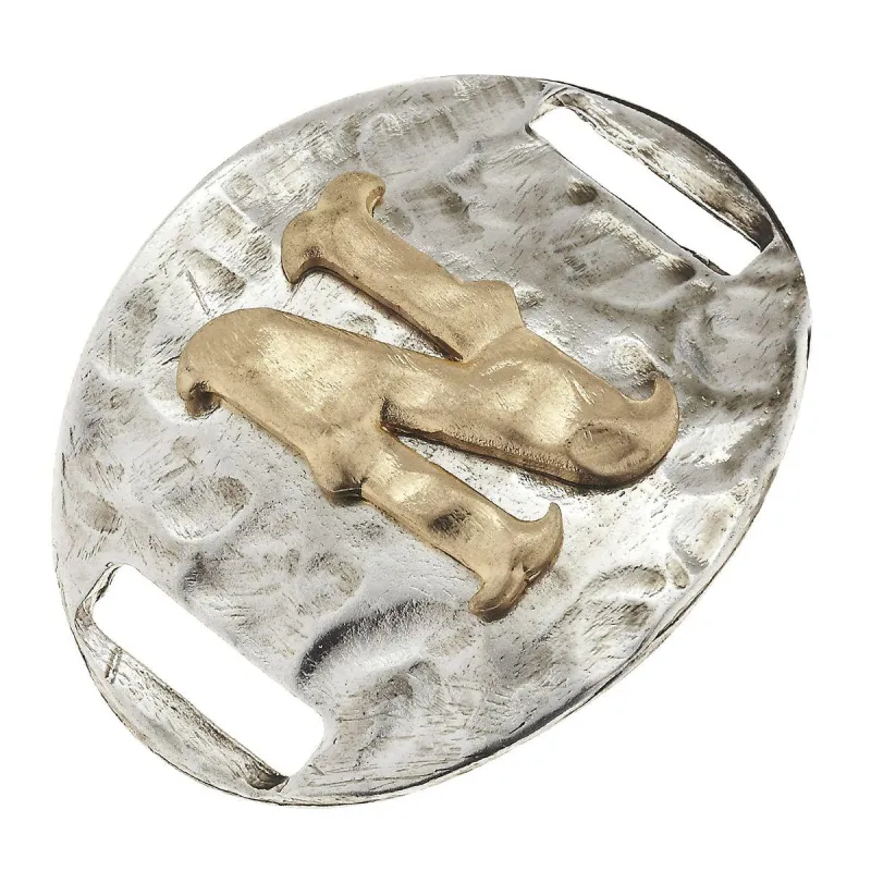 Antique Gold/Silver Large Bracelet N Initial Slide sold by Charming Charlie