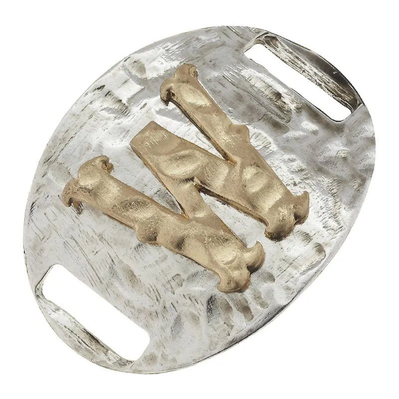 Antique Gold/Silver Large Bracelet W Initial Slide sold by Charming Charlie