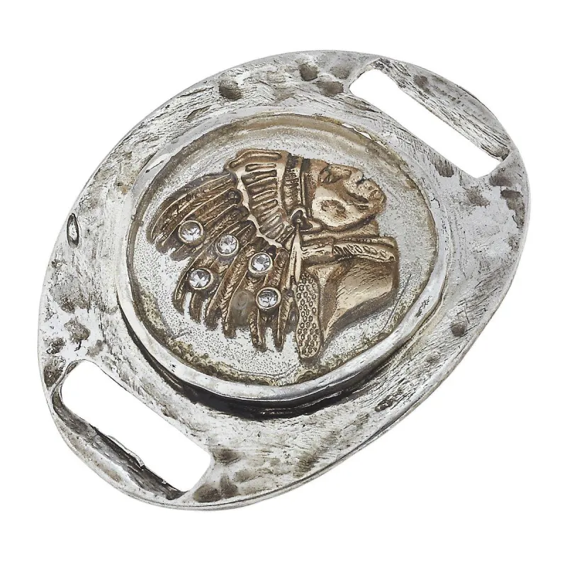 Indian Chief with Rhinestone Large Slide sold by Charming Charlie