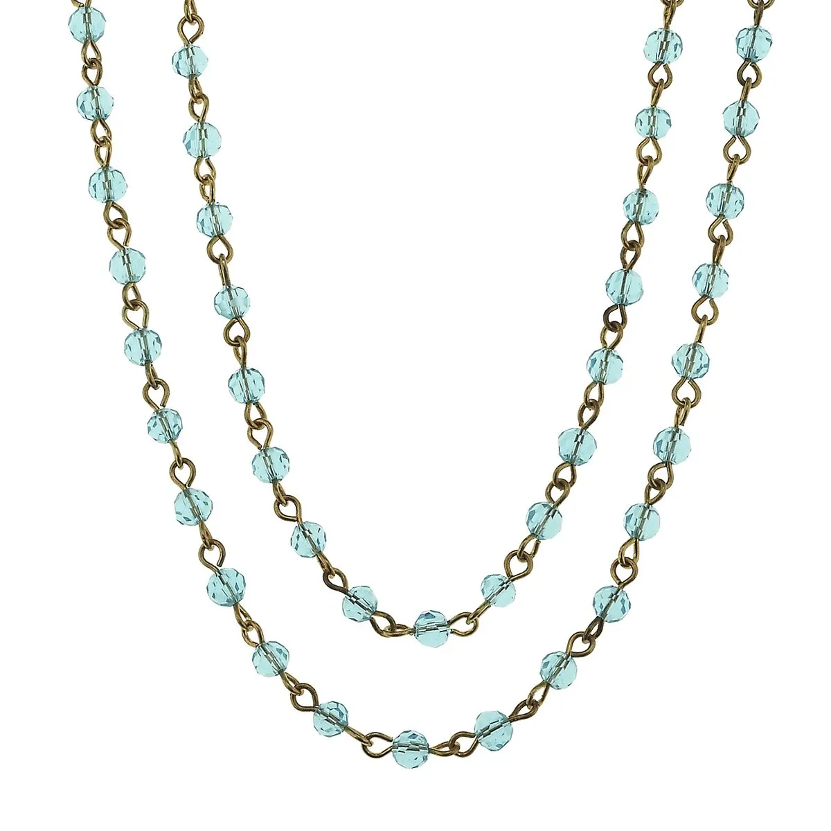 Antique Gold and Aqua Linked Necklace sold by Charming Charlie
