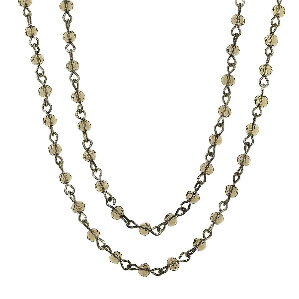 Silver and Black Diamond Linked Necklace sold by Charming Charlie