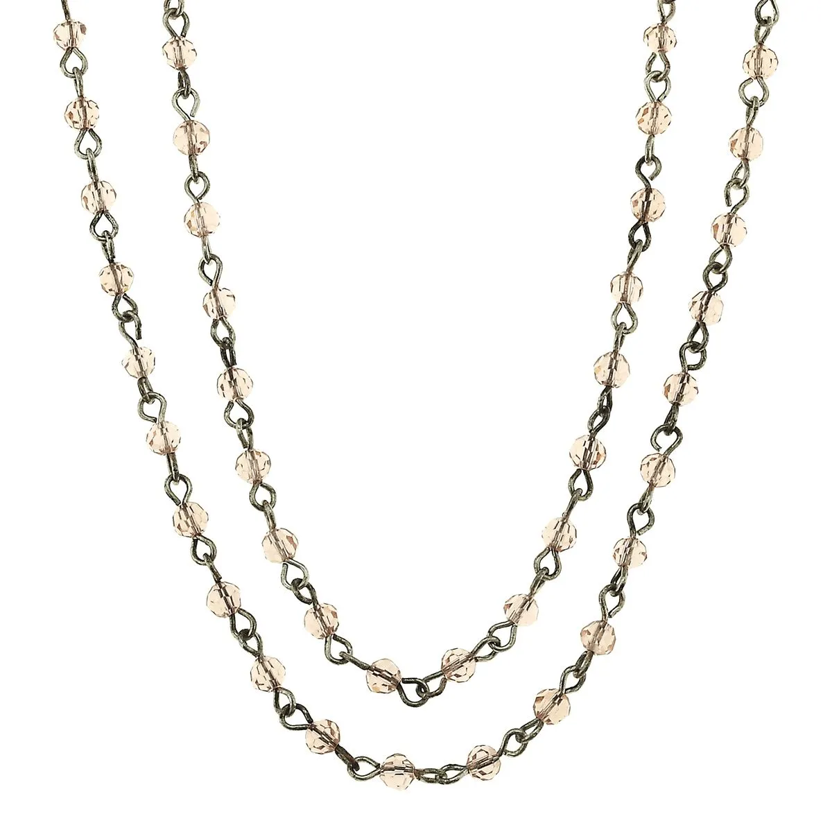 Silver and Rose Linked Necklace sold by Charming Charlie