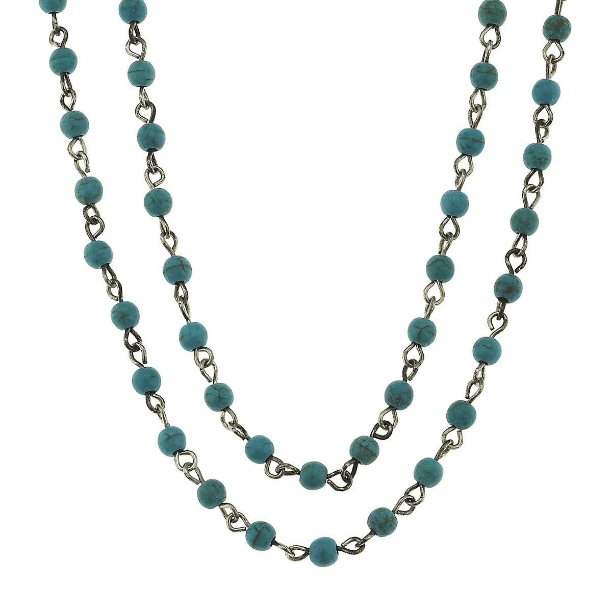 Silver and Turquoise Linked Necklace sold by Charming Charlie