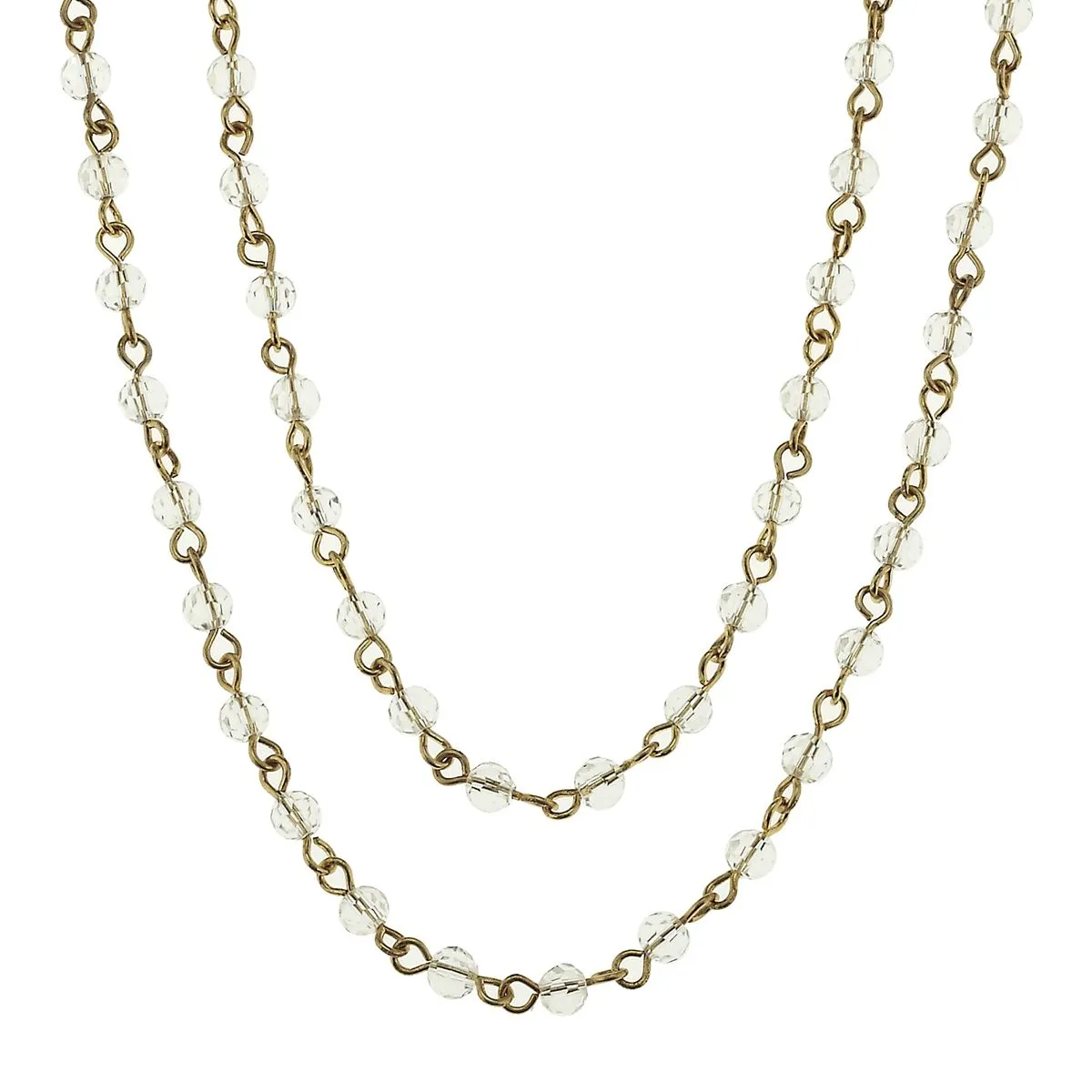 Antique Gold and Clear Linked Necklace sold by Charming Charlie