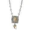 18" Silver Chain Necklace with Crystal Accents with Square Arrowhead Icon Piece and Charm Cluster sold by Charming Charlie