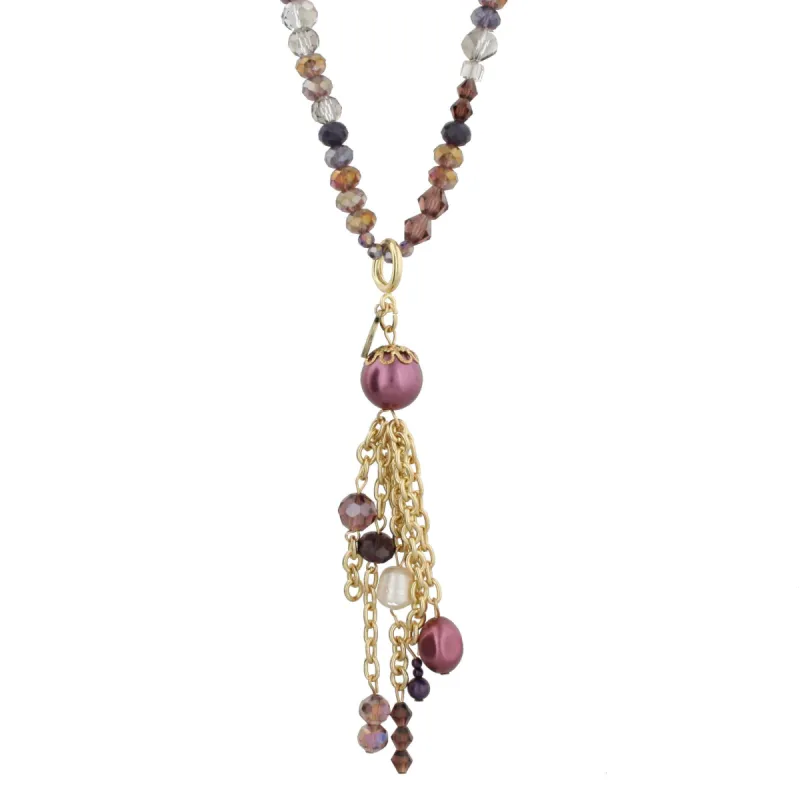 36" Gold and Purple Necklace with Interchangeable Charm sold by Charming Charlie