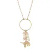 30" Rose and Gold Link Necklace with Steer Head and Feather Dangles, 3" Ext. sold by Charming Charlie