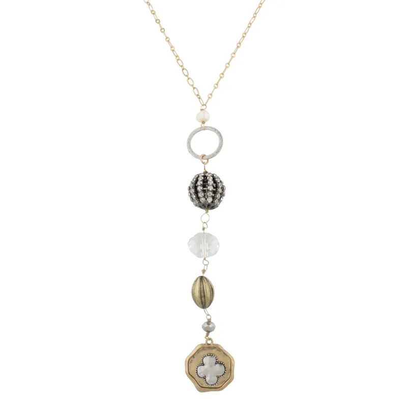 30" Gold Chain Necklace with Vintage Charm Dangles, 3" Ext.- Clover sold by Charming Charlie