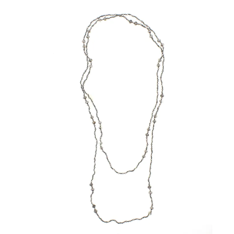 80" Metallic Patterned Handknotted Wrap Necklace sold by Charming Charlie