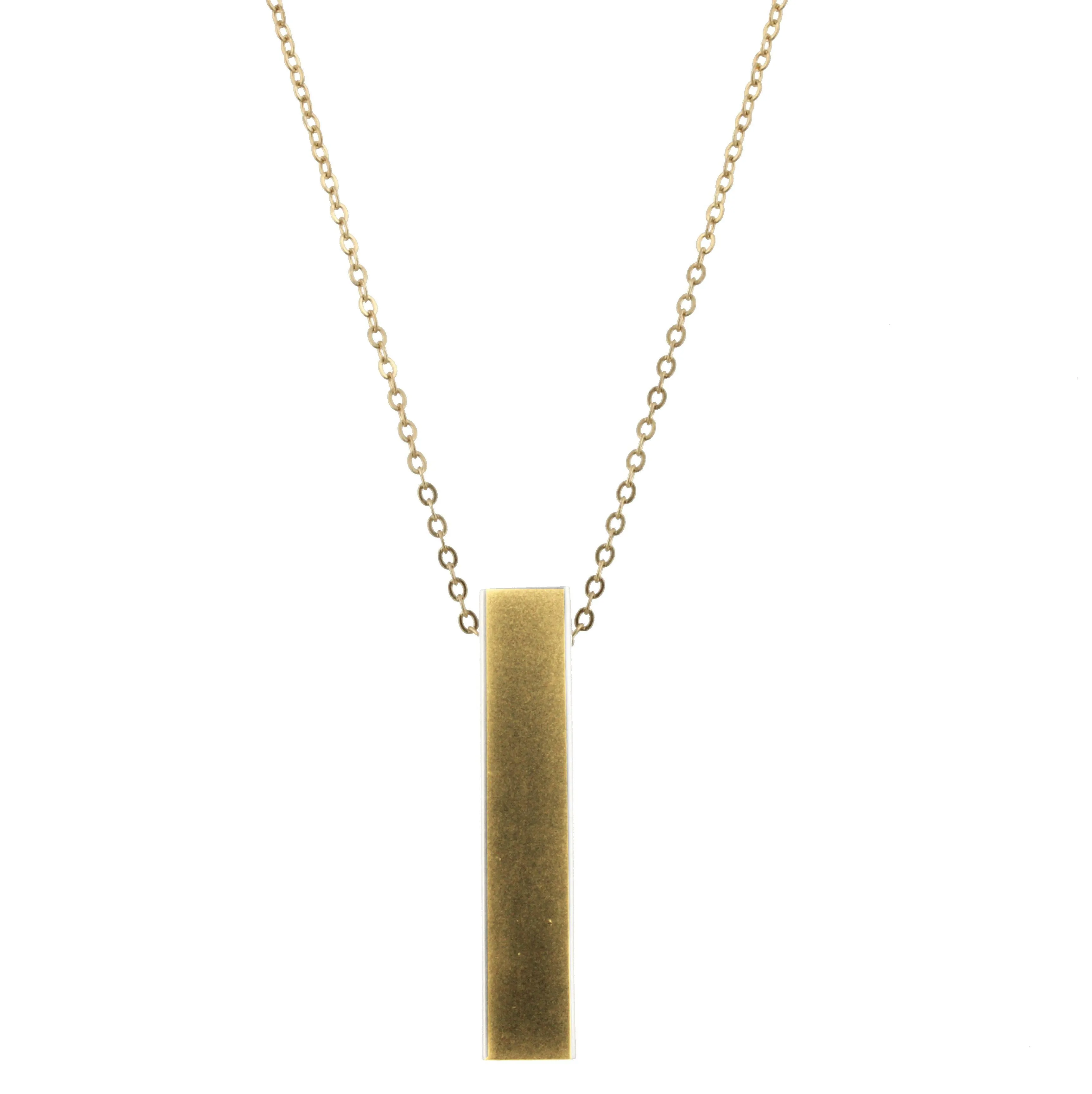 30" Gold Chain Necklace with Gold 3D Rectangle, 3" Ext. sold by Charming Charlie