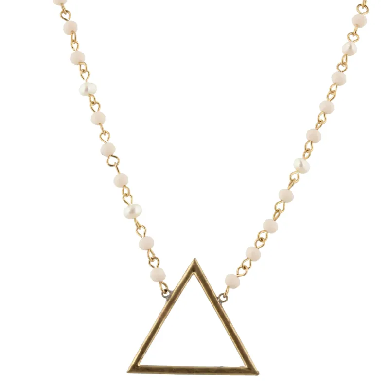 18" Nude Linked Necklace with Triangle, 3" Ext. made by Charming Charlie