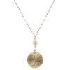 30" Delicate Grey Linked Necklace with Baroque Grey and Circle, 3" Ext. sold by Charming Charlie