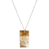 32" Delicate Grey Linked Necklace with Shell Rectangle, 3" Ext. sold by Charming Charlie