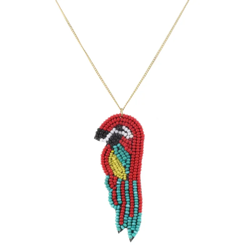 24" Gold Chain Necklace with Beaded Parrot, 3" Ext. sold by Charming Charlie