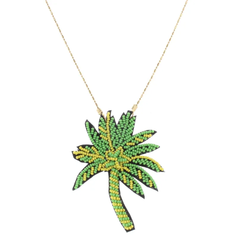24" Gold Chain Necklace with Beaded Palm Tree, 3" Ext. sold by Charming Charlie