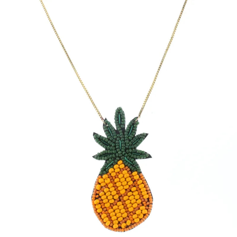 24" Gold Chain Necklace with Beaded Pineapple, 3" Ext. sold by Charming Charlie