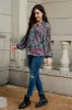 Tie Neck Heathered Balloon Sleeve Blouse sold by Charming Charlie