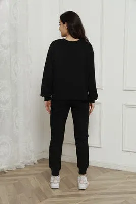 Round Neck Long Sleeve Top and Drawstring Pants Set sold by Charming Charlie product image thumbnail 2