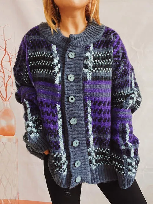 Heathered Button Up Long Sleeve Cardigan sold by Charming Charlie product image thumbnail 5