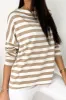 Striped Round Neck Long Sleeve Blouse sold by Charming Charlie