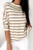 Striped Round Neck Long Sleeve Blouse sold by Charming Charlie