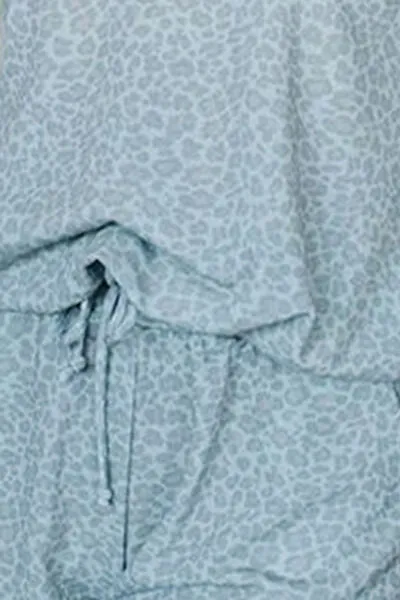 Leopard Notched Top and Drawstring Shorts Lounge Set sold by Charming Charlie product image thumbnail 3