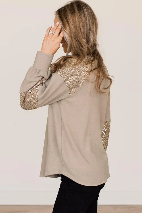 Sequin Round Neck Long Sleeve T-Shirt sold by Charming Charlie product image thumbnail 3