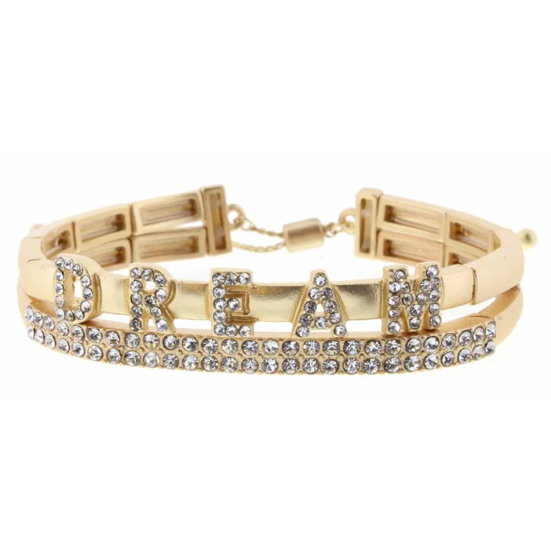 2 Layer, Clear Crystal "Dream" and Bar Bracelet, 3" Ext. sold by Charming Charlie