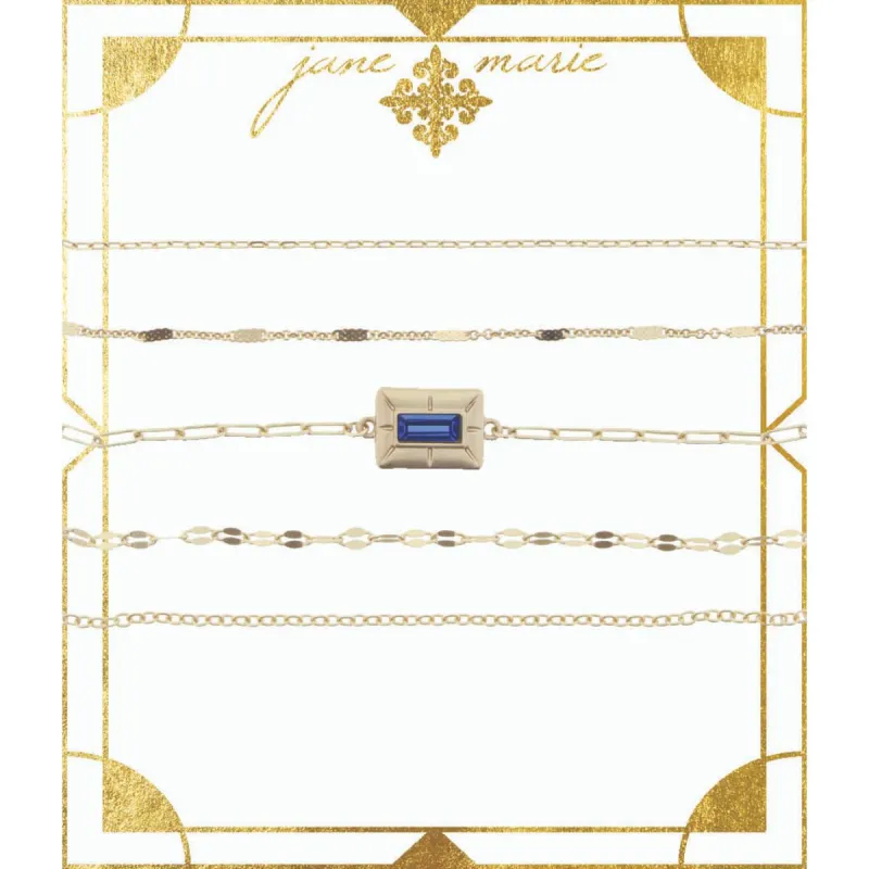 5 Layer with Sapphire Stone Encased in Gold Plate Bracelet sold by Charming Charlie