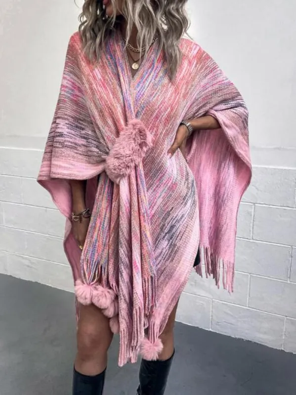 Heathered Fringe Hem Poncho sold by Charming Charlie