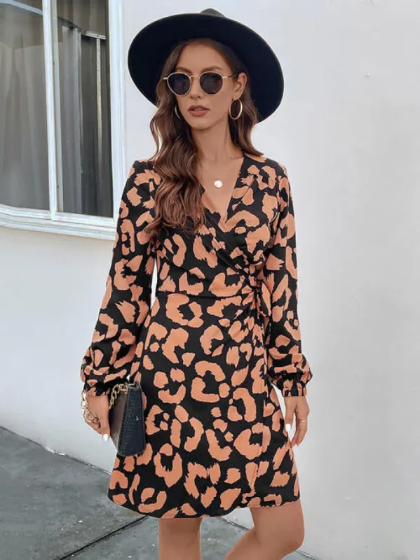 Printed Surplice Long Sleeve Dress sold by Charming Charlie