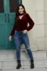Cutout Puff Sleeve Velvet Blouse sold by Charming Charlie