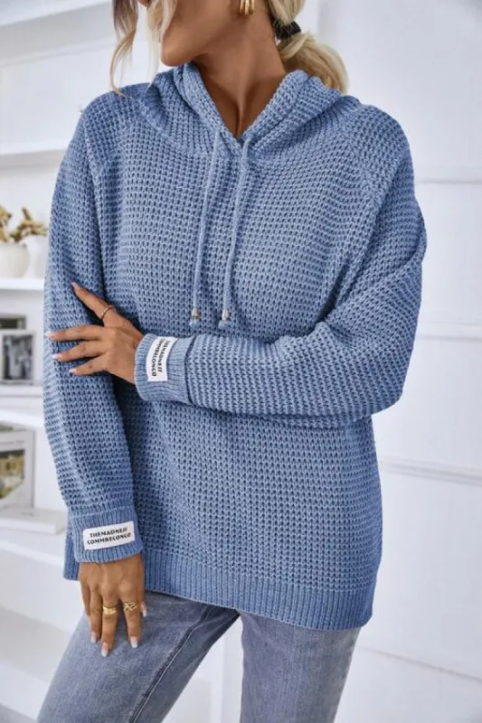 Drawstring Long Sleeve Hooded Sweater sold by Charming Charlie