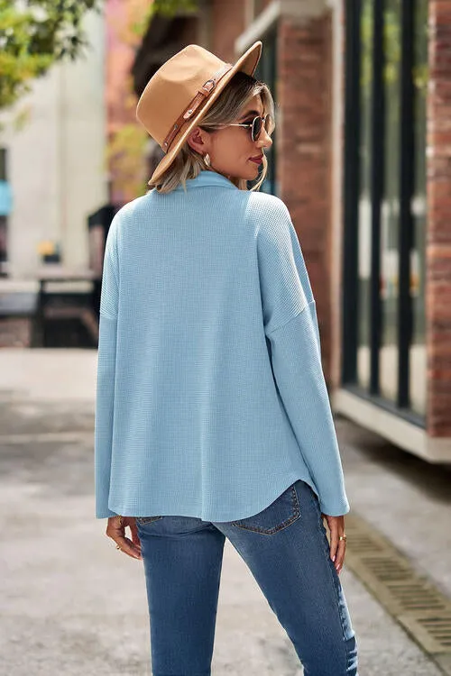 Button Up Collared Neck Long Sleeve Shirt sold by Charming Charlie product image thumbnail 2