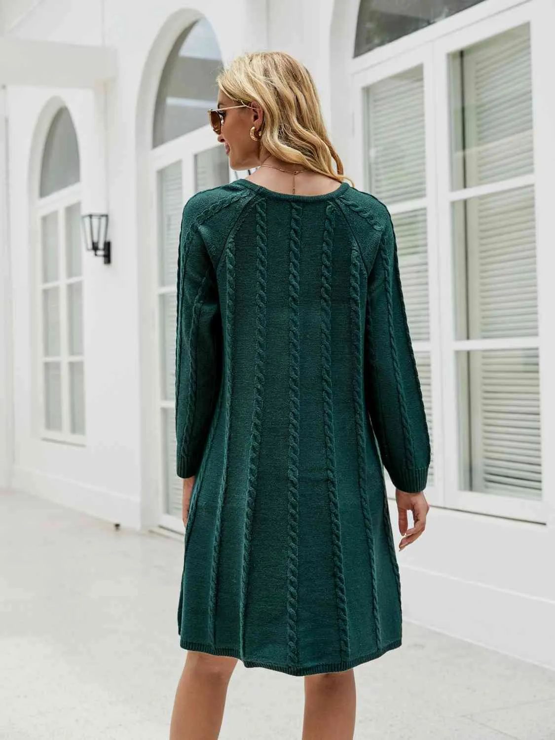Cable-Knit Long Sleeve Sweater Dress sold by Charming Charlie product image thumbnail 2