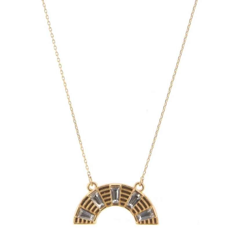 16" to 24" Gold Arch with Clear Trapazoid Rhinestones Adjustable Necklace sold by Charming Charlie