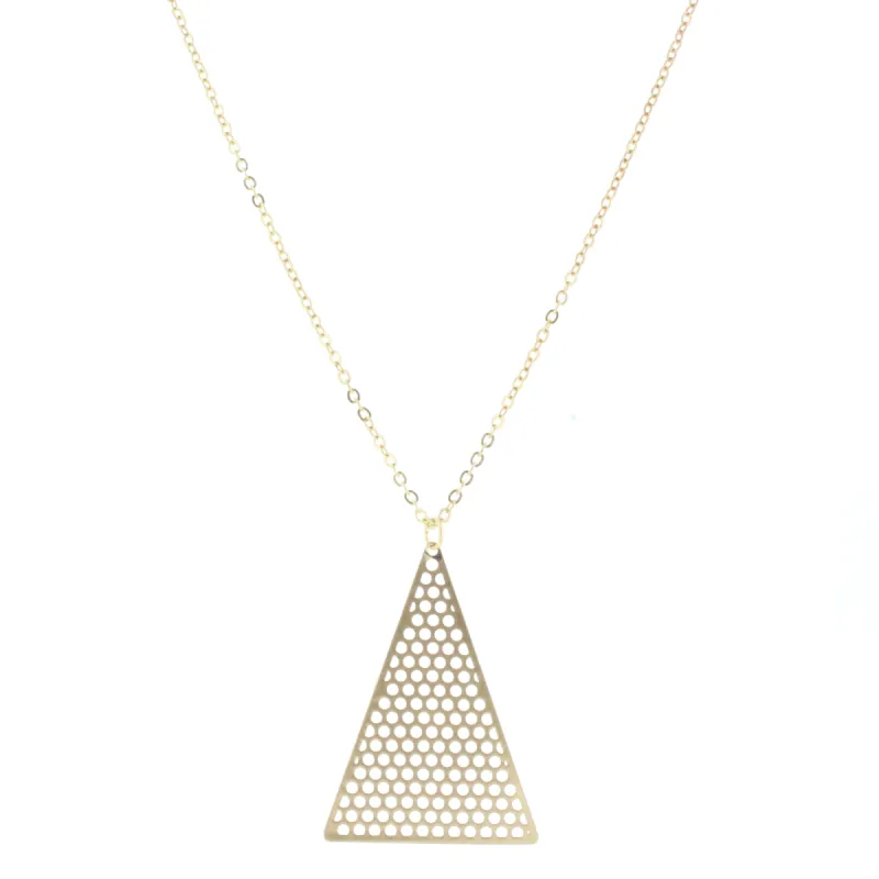 18" Gold Chain Necklace with Gold Triangle Cutout, 3" Ext. sold by Charming Charlie