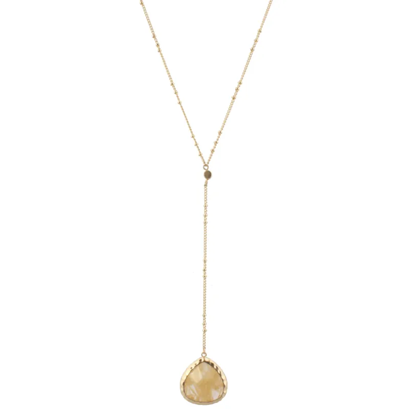 18" Adjustable Y Necklace with 3" Drop, Natural Teardrop sold by Charming Charlie