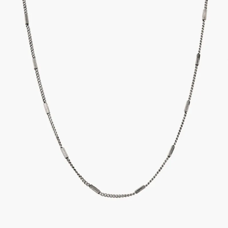 16" Silver Flat Rectangle Station Necklace, 3" Ext. sold by Charming Charlie