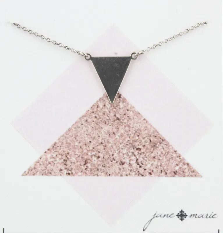 16" Silver Chain Necklace with Delicate Silver Triangle, 3" Ext. sold by Charming Charlie