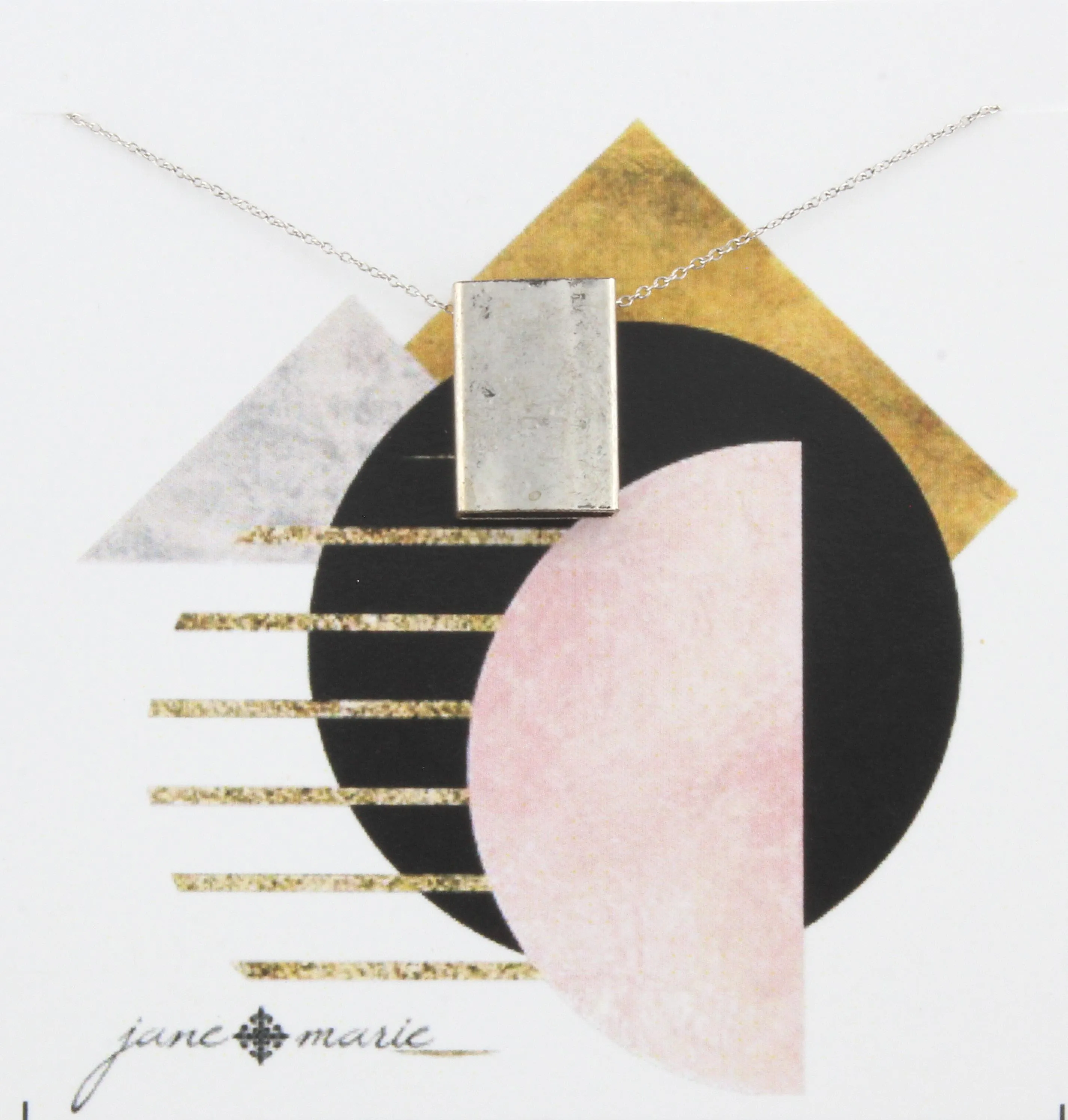 16" Silver Chain Necklace with Delicate Silver 3D Open Rectangle, 3" Ext. sold by Charming Charlie