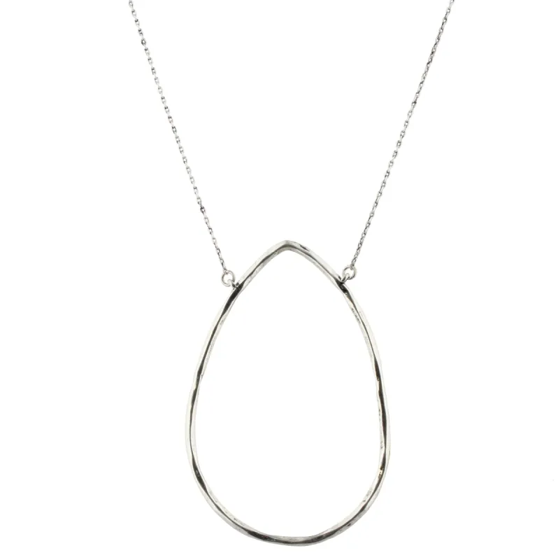 16" Silver Chain Necklace with Large Delicate Silver Teardrop, 3" Ext. sold by Charming Charlie