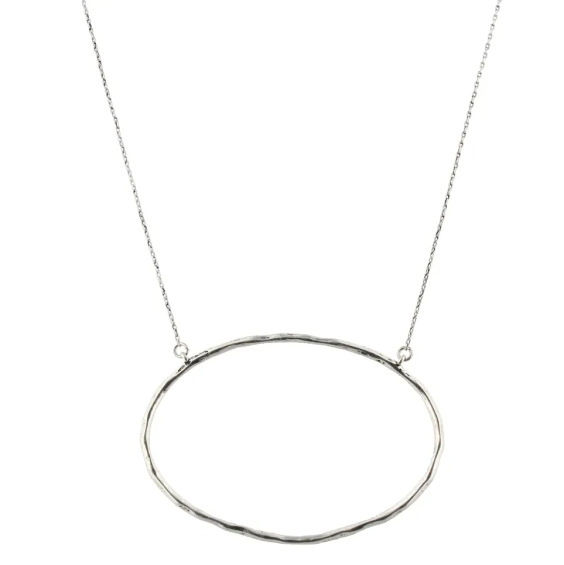 16" Silver Chain Necklace with Large Delicate Silver Oval, 3" Ext. sold by Charming Charlie